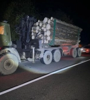На Рахівщині поліція задокументувала злочин у сфері довкілля: вилучено вантажівку з нелегальною лісопродукцією