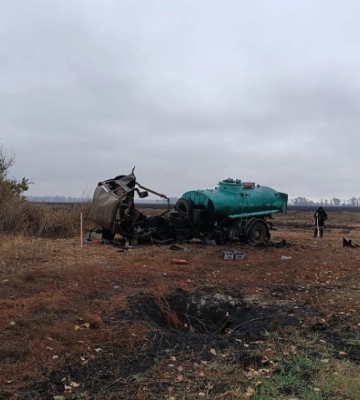 В Ізюмському районі підірвався бензовоз. Водій загинув