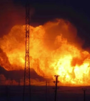 Мощный пожар в Донецкой области: под Иловайском загорелся газопровод (видео)