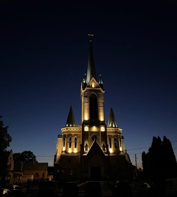 У Луцьку після тривалої перерви знову підсвітили Лютеранську кірху 