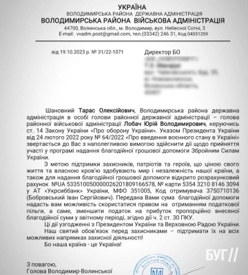 На Волині шахрай вимагав у благодійника гроші від імені голови РДА 