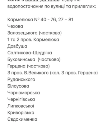 Понад 15 чернівецьких вулиць до вечора будуть без водопостачання: перелік