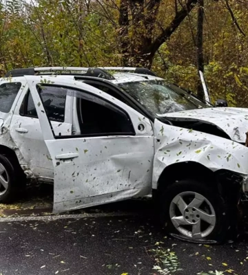 В Днепровском районе пенсионерка на Renault въехала в дерево, женщину забрала &quot;скорая&quot;