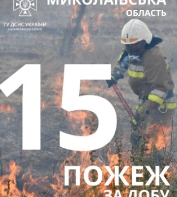 22 жовтня на території Миколаївщини зареєстровано 15 пожеж