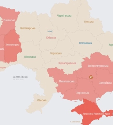 На западе и востоке Украины продолжается воздушная тревога
