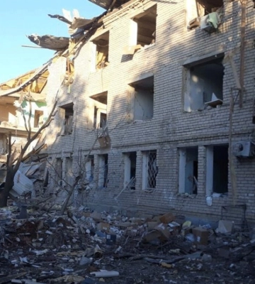 Последствия вражеского авиаудара по больнице в Бериславе. ФОТО