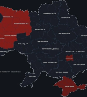 Дроны следуют по западной траектории. Угроза: Ровно, Хмельницкий, Винница, Тернополь, Житомир