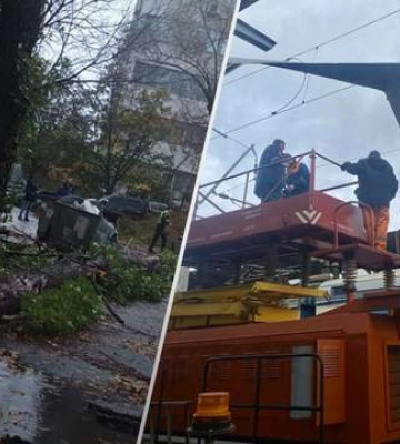 Из-за непогоды в Киеве поврежден пригородный вокзал
