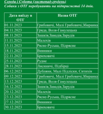 Виїзні бригади ловців безпритульних тварин працюватимуть у Львівській громаді. Графік