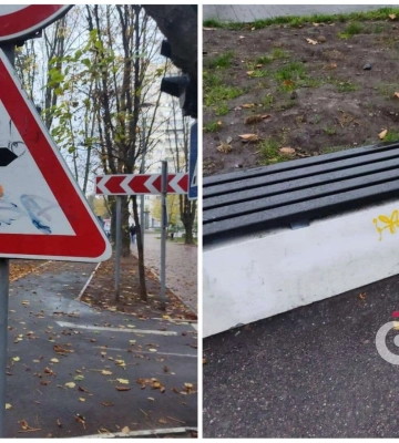 У Дніпрі невідомі &quot;художники&quot; розписали сквер Янгеля: фото