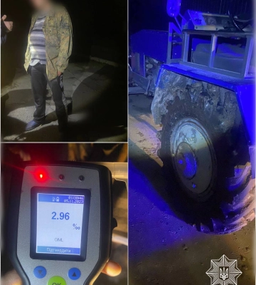 2,96 проміле: вночі на Рівненщині зупинили п`яного водія трактора