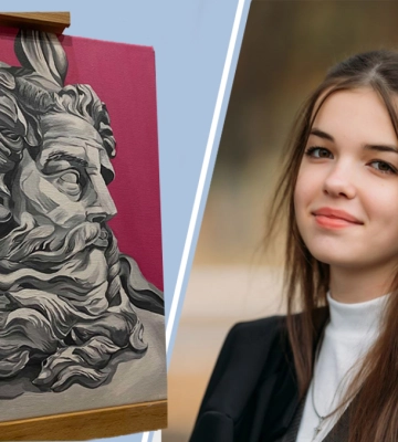 Персональна виставка у 16 років: школярка з Малина створює картини у сучасному стилі
