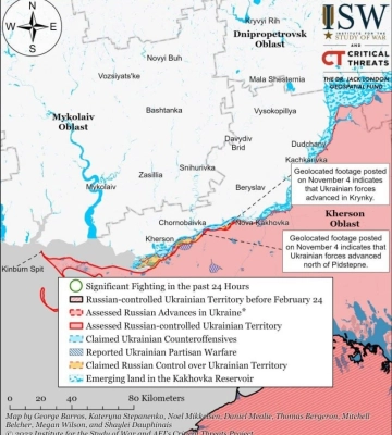 ЗСУ форсували Дніпро і мають успіх на лівому березі Херсонщини — ISW