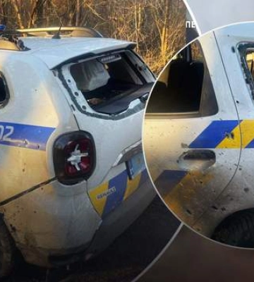 Россияне на Харьковщине сбросили гранату с дрона на автомобиль полицейских