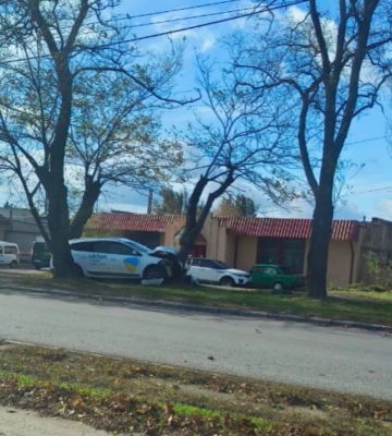 У Дніпрі автомобіль служби таксі врізався в дерево