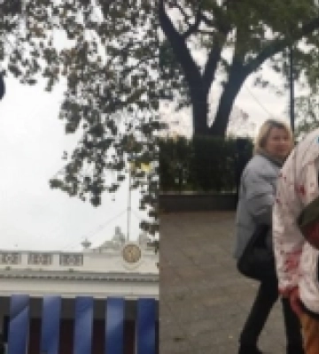 В Одесі художник облив фарбою пам&#039;ятник Пушкіну