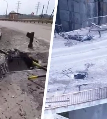 З'явилося відео з Каховського моста після удару ЗСУ