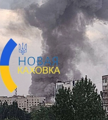 У Новій Каховці «приліт» по позиціях окупантів: детонує боєкомплект ворога (відео)