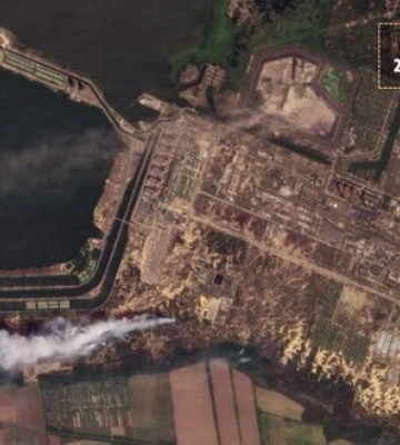 Спутник зафиксировал пожары вблизи Запорожской АЭС, - СМИ. ФОТО