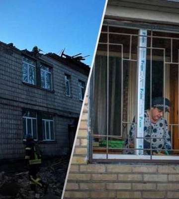 Из-за падения обломков дронов горело предприятие и повреждены четыре дома на Киевщине