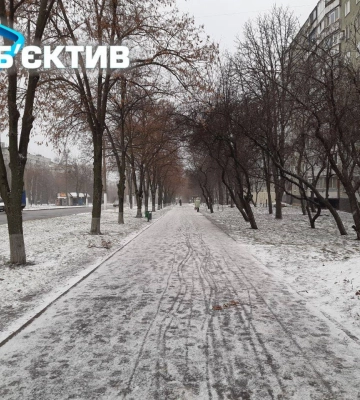 Снег и ветер: что происходит на улицах Харькова (фото, видео)