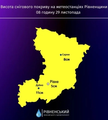 В Дубно випало удвічі більше снігу, ніж у Рівному, - синоптики В Дубно випало удвічі більше снігу, ніж у Рівному, - синоптики