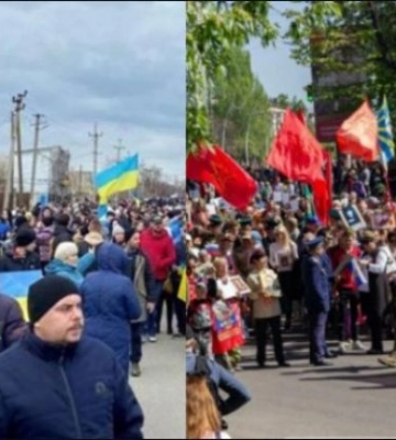 Гастролеры из Донбасса удивляются количеству патриотов Украины в Мелитополе (видео)