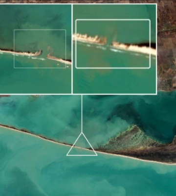 Знову острів. Шторм змив насип росіян у Чорному морі, який з&#039;єднував Джарилгач з окупованою Херсонщиною