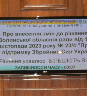 Депутати вирішили, скільки коштів з бюджету Волині буде спрямовано на підтримку ЗСУ