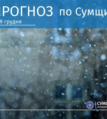 На вихідних на Сумщині очікуються снігопади
