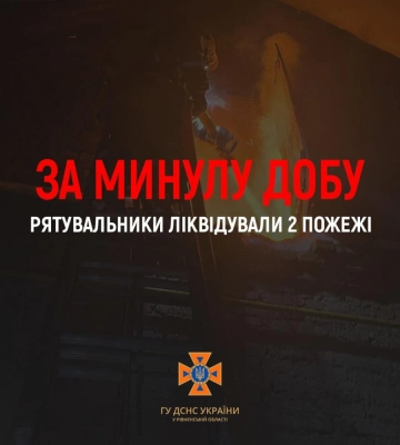 На Рівненщині за минулу добу трапилось дві пожежі
