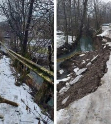 На Закарпатті через інтенсивні опади зруйновано частину дороги “Міжгір’я-Лозянське” (ФОТО)