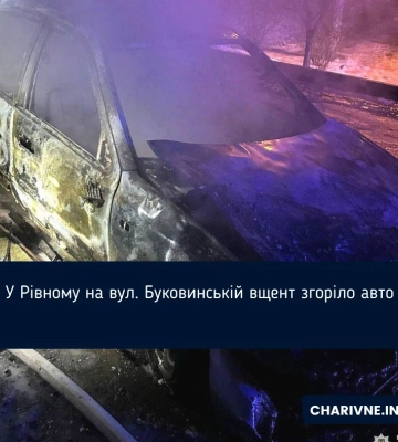 У Рівному на вул. Буковинській вщент згоріло авто
