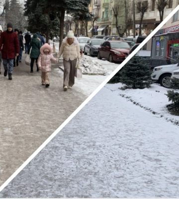 Було/стало: чи почистили центр Івано-Франківська від ожеледиці?