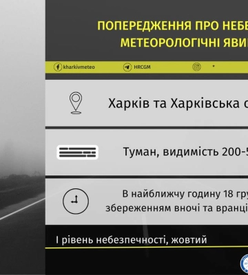 Харьков сегодня накроет туман: синоптики предупреждают об опасной погоде