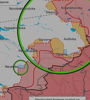 Російські війська просунулися на північ від Авдіївки, ЗСУ — на південний захід