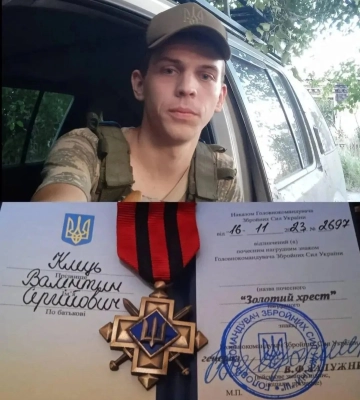 Молодий воїн з Вараша отримав «Золотий хрест» від Залужного