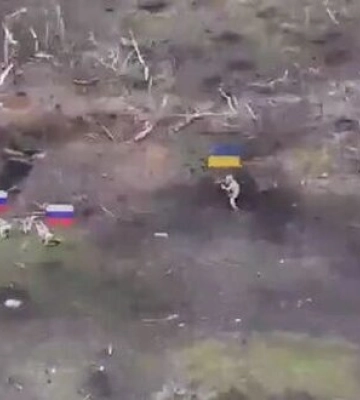 Бій воїнів 65-ї ОМБр з окупантами на Запоріжжі. ВIДЕО безпілотника