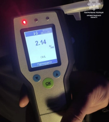 Перевищення норми алкоголю в 11 разів: У Кропивницькому зупинили автівку з п&amp;#039;яним водієм