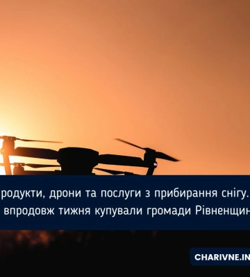 Продукти, дрони та послуги з прибирання снігу. Що впродовж тижня купували громади Рівненщини