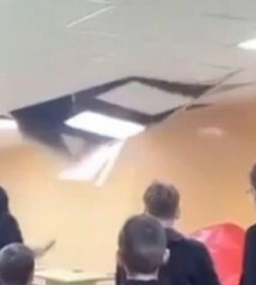 В укритті однієї з шкіл Києва обвалилася стеля під час тривоги (ВІДЕО)