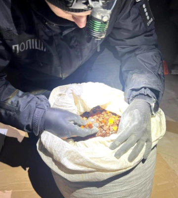 На Рівненщині зупинили автомобіль, що перевозив 300 кілограмів бурштину