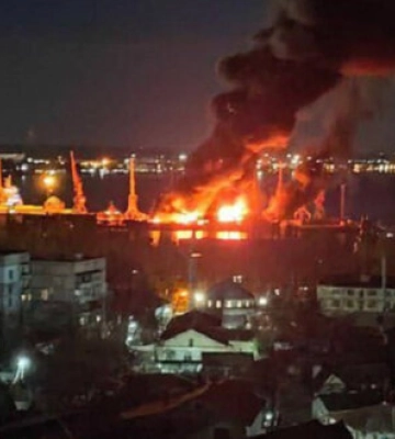 Екіпаж ВДК &quot;Новочеркаськ&quot; в окупованій Феодосії було знищено, - Ігнат