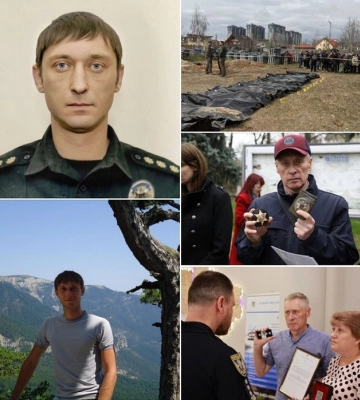 Розстріляні російськими окупантами: поліцейського Юрія Чабаха впізнали по жетону в братській могилі в Бучі