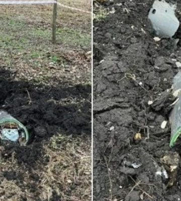 Одна из ракет в Харькове не разорвалась — лежит в парке