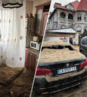 Огромная воронка, поврежденные дома и церковь: появились фото последствий ракетного удара РФ по Киеву