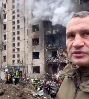 Картина удручающая, – Кличко показал ужасные разрушения многоэтажки в Соломенском районе