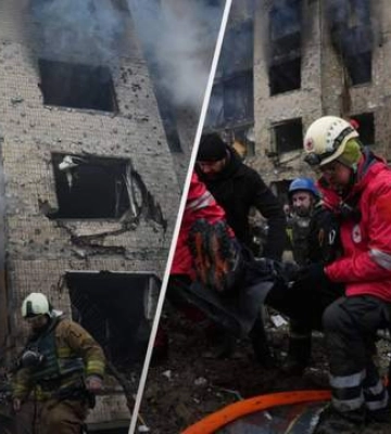 Тікали з палаючого будинку в чому могли: репортаж з місця влучання в Києві