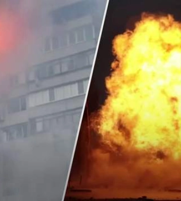 Патрульні показали перші хвилини після вибухів у Києві