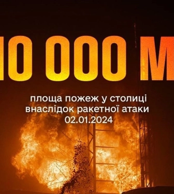 10 000 кв. м: спасатели назвали общую площадь пожаров в Киеве в результате массированной ракетной атаки 2 января